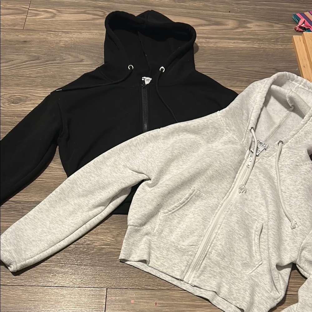Black and Gray Zip-Up Hoodies